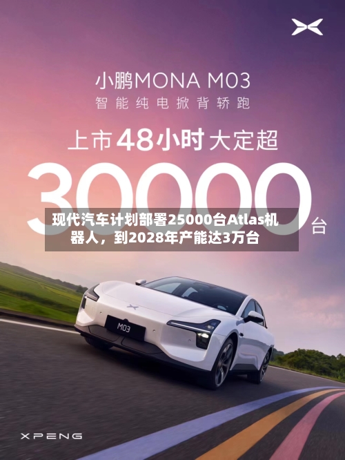 现代汽车计划部署25000台Atlas机器人,到2028年产能达3万台